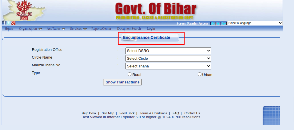 view EC Bihar in Bhumi Jankari Portal